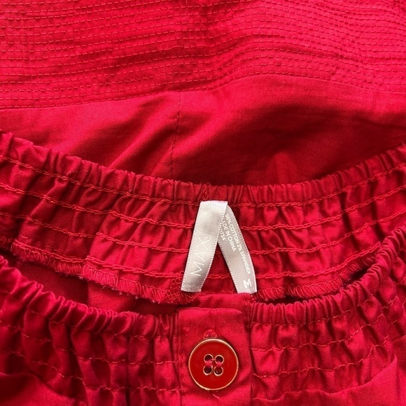 Max Rave Button Front Belted Dress Medium M Vintage y2k Red Retro 90s - Picture 3 of 4